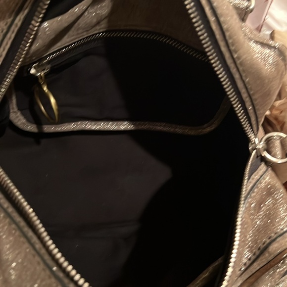 CHLOE Betty Taupe Suede Metallic Silver Overlay - Picture 16 of 17